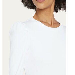 Veronica Beard White Puff-Sleeve Cotton Top
